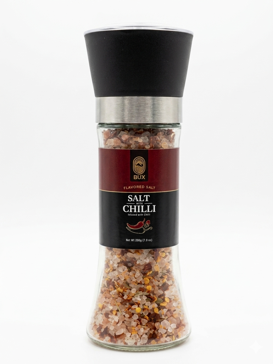 Bux Salt With Chilli Glass Grinder 200gm