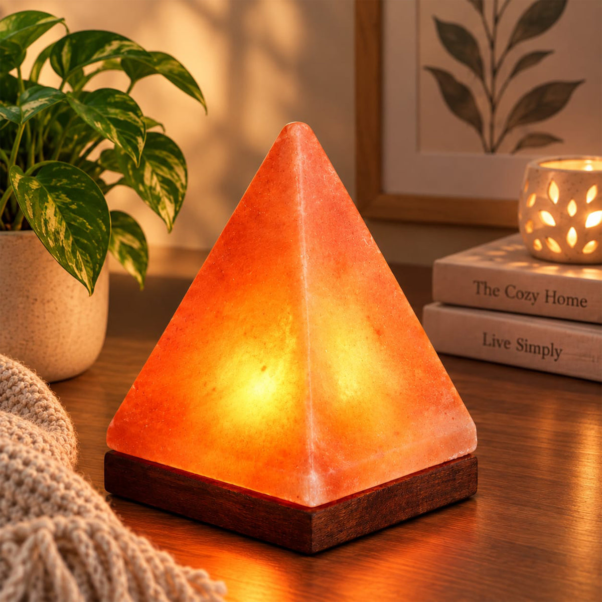BUX Himalayan Salt Pyramid Shape Multi Color USB Lamp