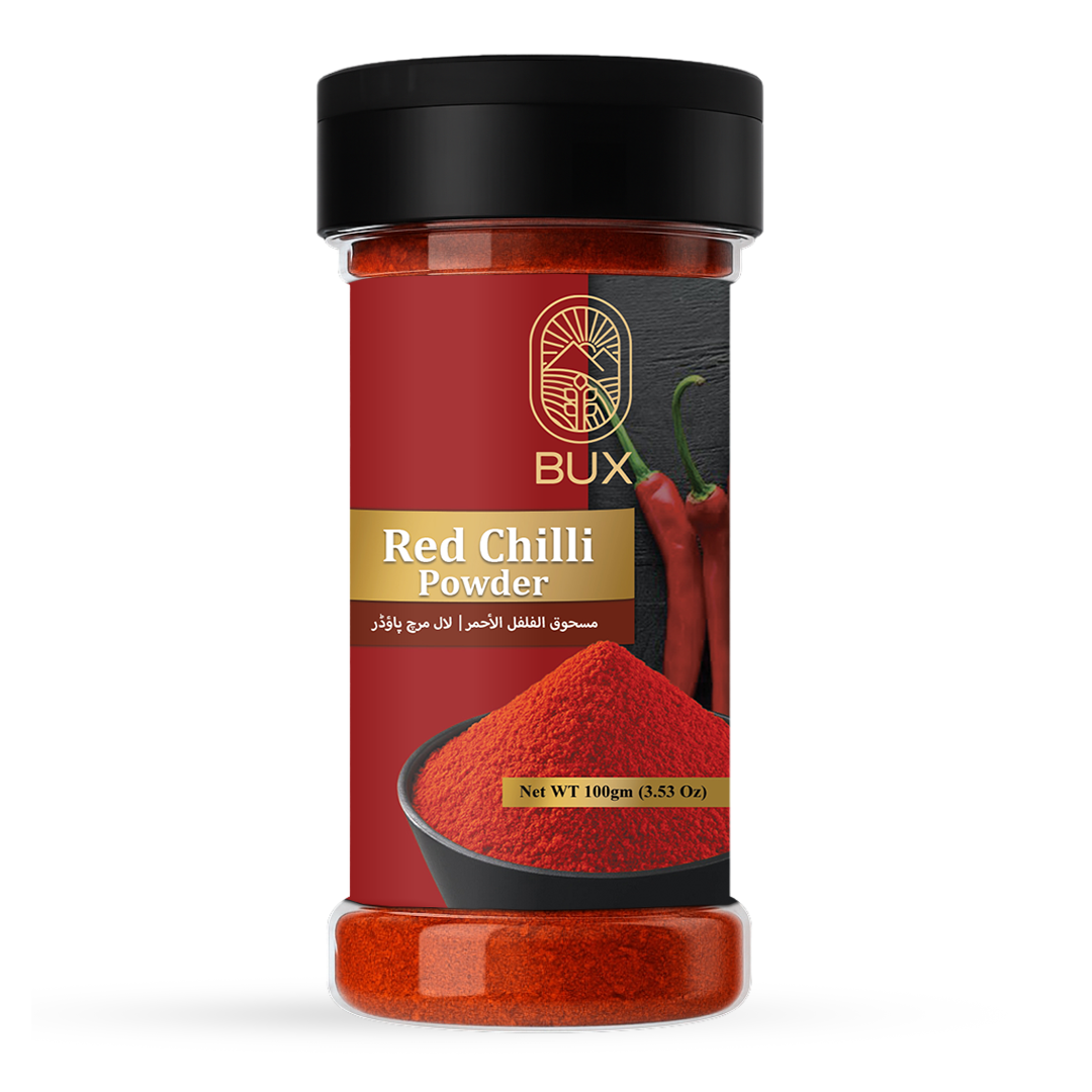 BUX Spices/ Organic Red Chilli/Lal Mirch Powder Plastic Bottle/Shaker 100gm