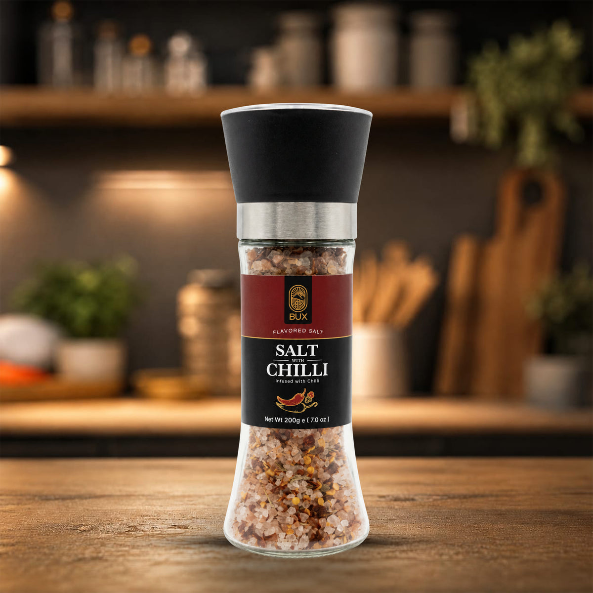 Bux Salt With Chilli Glass Grinder 200gm