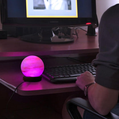 BUX Himalayan Salt Sphere Shape USB Lamp multi color