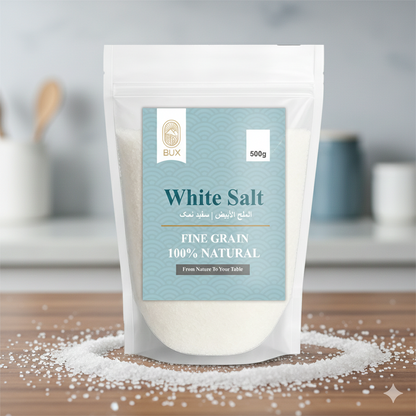 Bux Himalayan White Salt Coarse Grain Zip Lock Standup Pouch 500gm