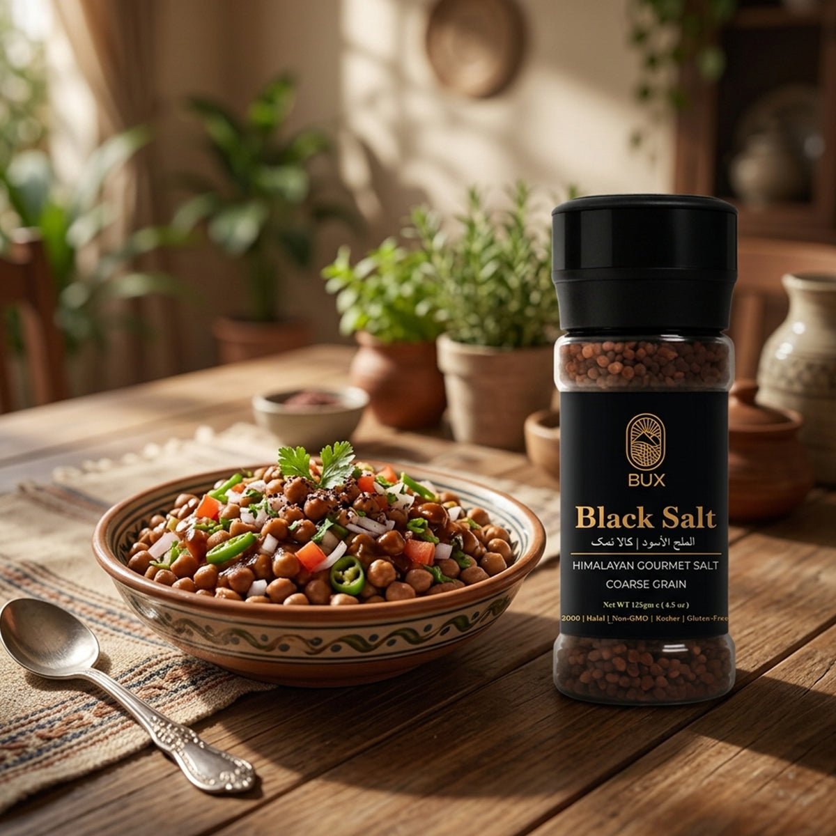 Bux Black Coarse Salt 125gm PET Grinder