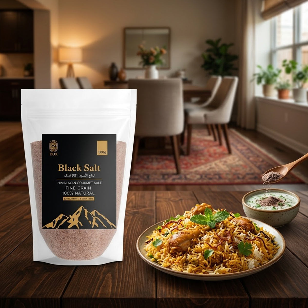 Bux Himalayan Black Fine Salt Standup Pouch