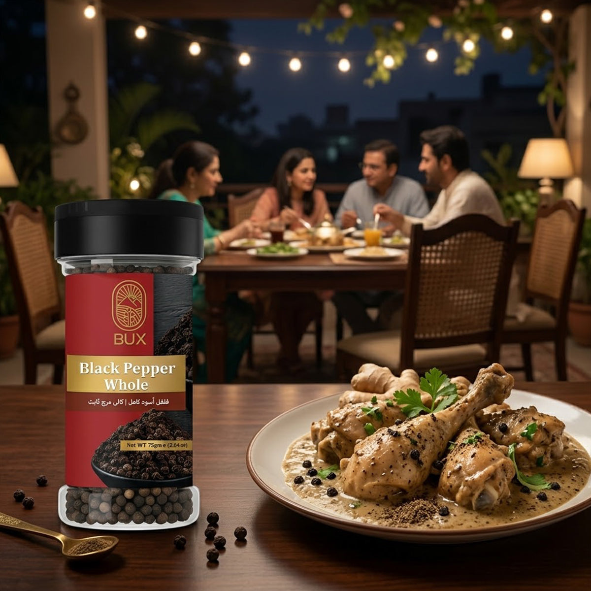 Bux Black Pepper Whole 75gm