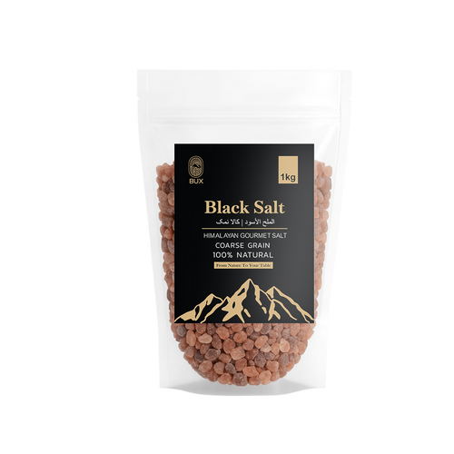 Bux Himalayan Black Salt Coarse Grain Zip Lock Standup Pouch 500gm
