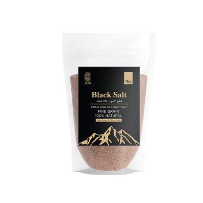 Bux Himalayan Black Salt Coarse Grain Zip Lock Standup Pouch 500gm
