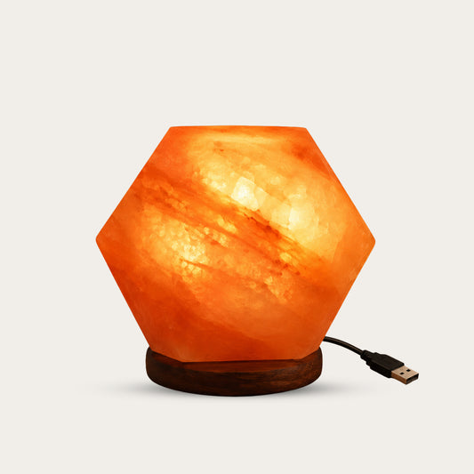 Bux Himalayan Salt Diamond Shape USB Lamp Multi Colors