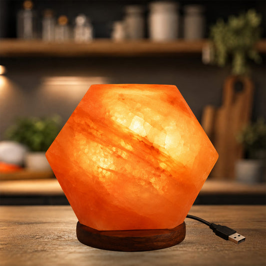 Bux Himalayan Salt Diamond Shape USB Lamp Multi Colors