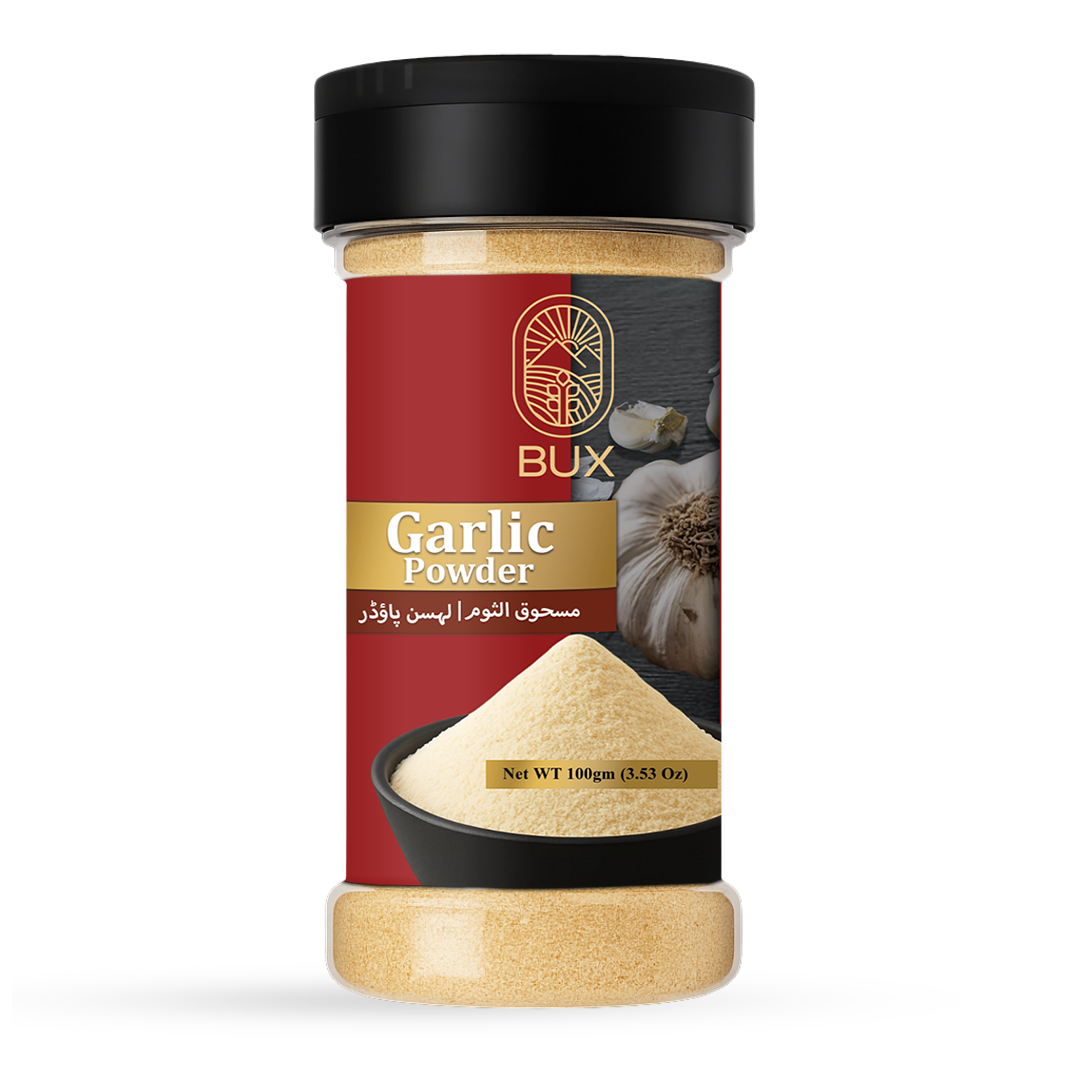 BUX Spices/ Organic Red Chilli/Lal Mirch  Garlic Powder Plastic Bottle/Shaker 100gm