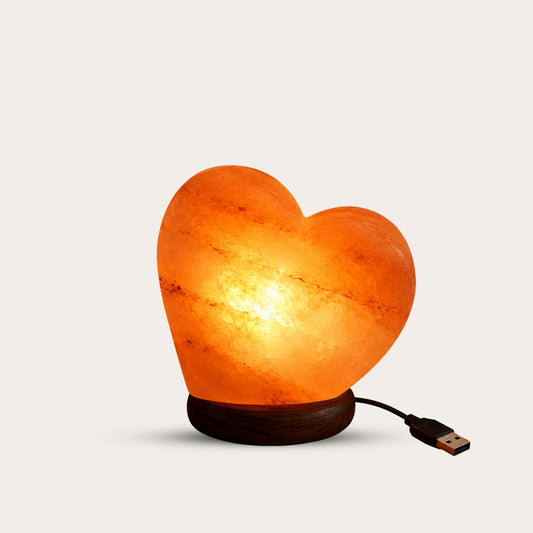 Bux Himalayan Salt Heart Shape Multi Color USB Lamp