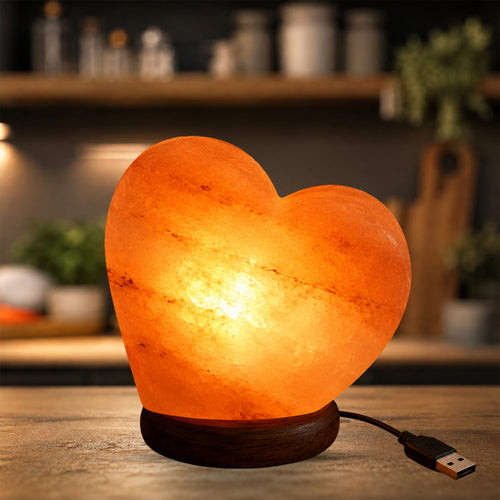 Bux Himalayan Salt Heart Shape Multi Color USB Lamp