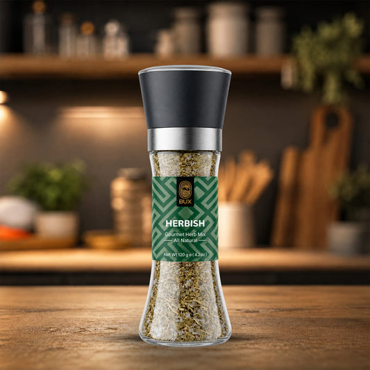 Bux Herbish Seasoning Glass Grinder 100gm