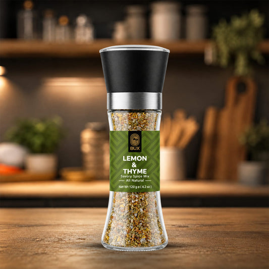 Bux Lemon & Thyme Seasoning Glass Grinder 100gm