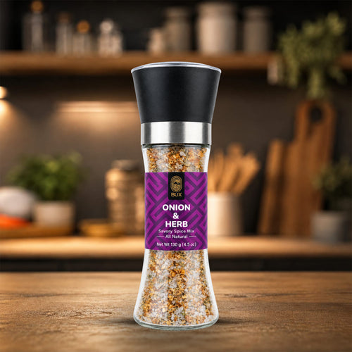 Bux Onion & Herb Seasoning Glass Grinder 100gm