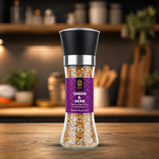 Bux Onion & Herb Seasoning Glass Grinder 100gm