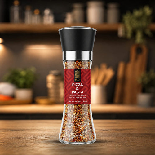 Bux Pizza and Pasta Seasoning Glass Grinder 100gm