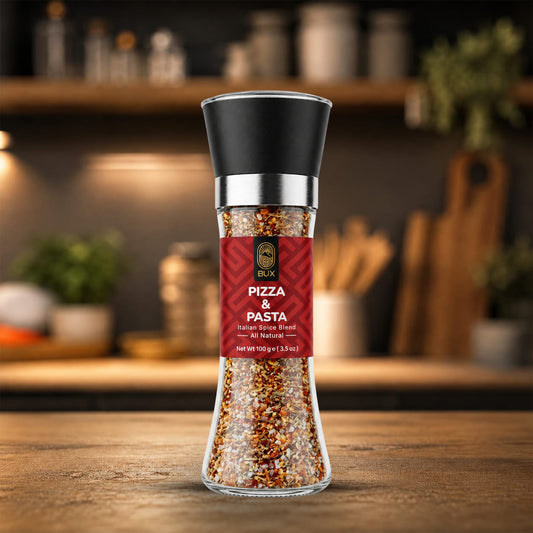 Bux Pizza and Pasta Seasoning Glass Grinder 100gm