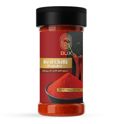 BUX Spices/ Organic Red Chilli/Lal Mirch Powder Plastic Bottle/Shaker 100gm