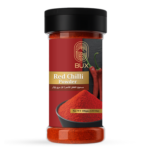 BUX Spices/ Organic Red Chilli/Lal Mirch Powder Plastic Bottle/Shaker 100gm