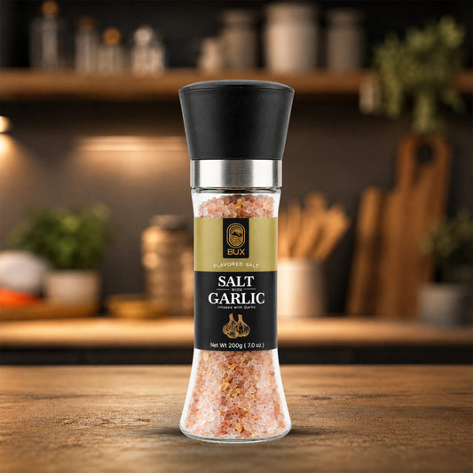 Bux Salt With Garlic Glass Grinder 200gm
