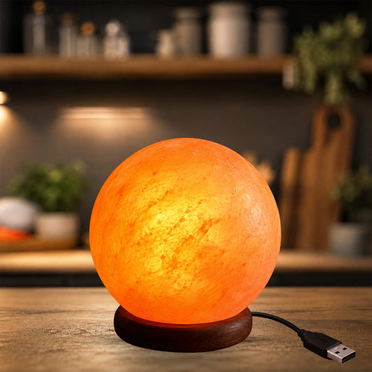 Bux Himalayan Salt Sphere Shape USB Lamp multi color