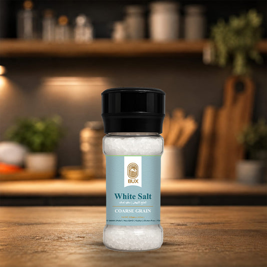 Bux White Coarse Salt 125g PET Grinder