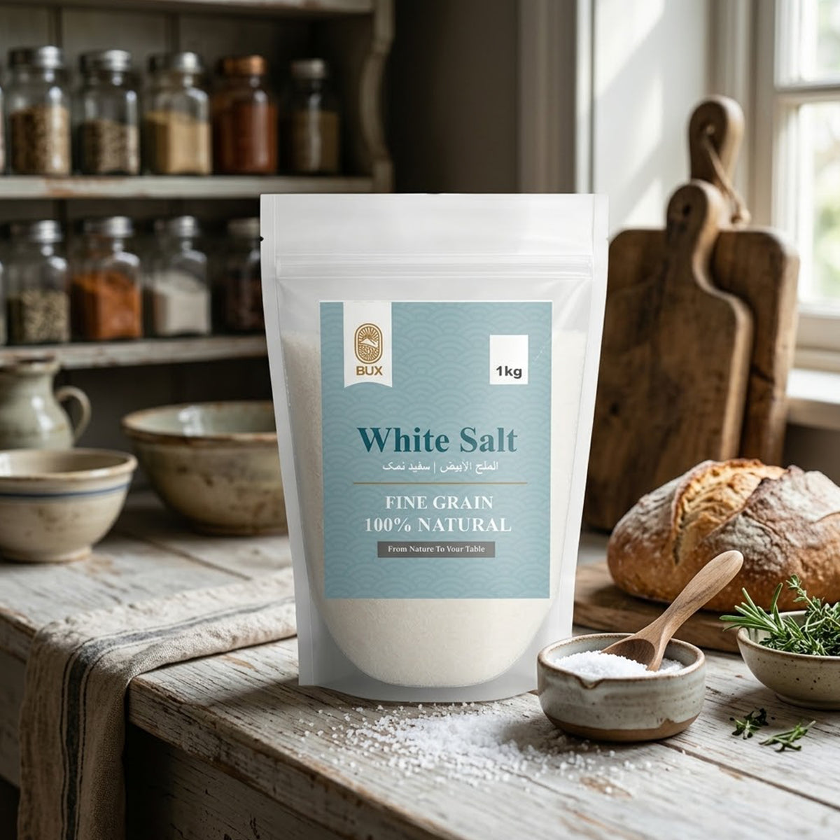Bux Himalayan White Fine Salt Standup Pouch