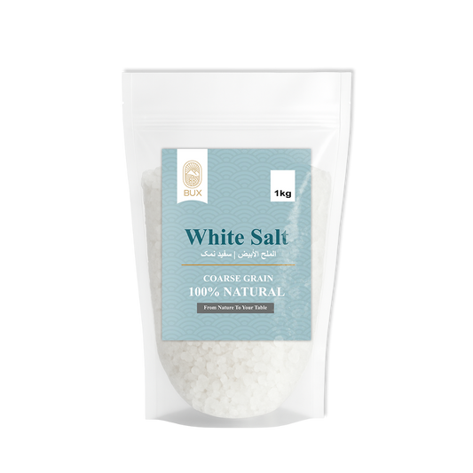 Bux Himalayan White Salt Coarse Grain Zip Lock Standup Pouch 500gm
