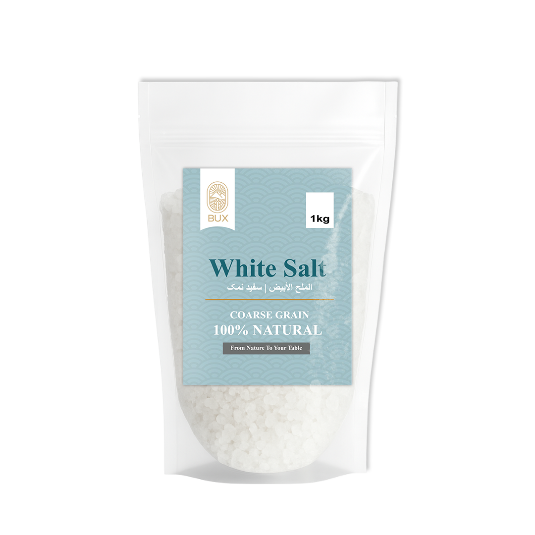 Bux Himalayan White Salt Fine Grain Zip Lock Standup Pouch 500gm