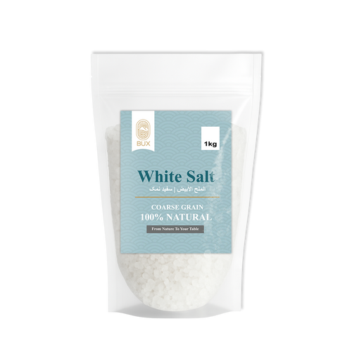 Bux Himalayan White Salt Fine Grain Zip Lock Standup Pouch 500gm